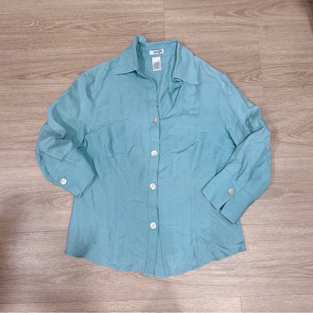 $ 12 for 3 East 5th Teal Button-Up Blouse